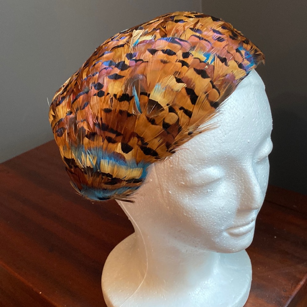 Vintage Pheasant Peacock Feather Hat by DeMarco